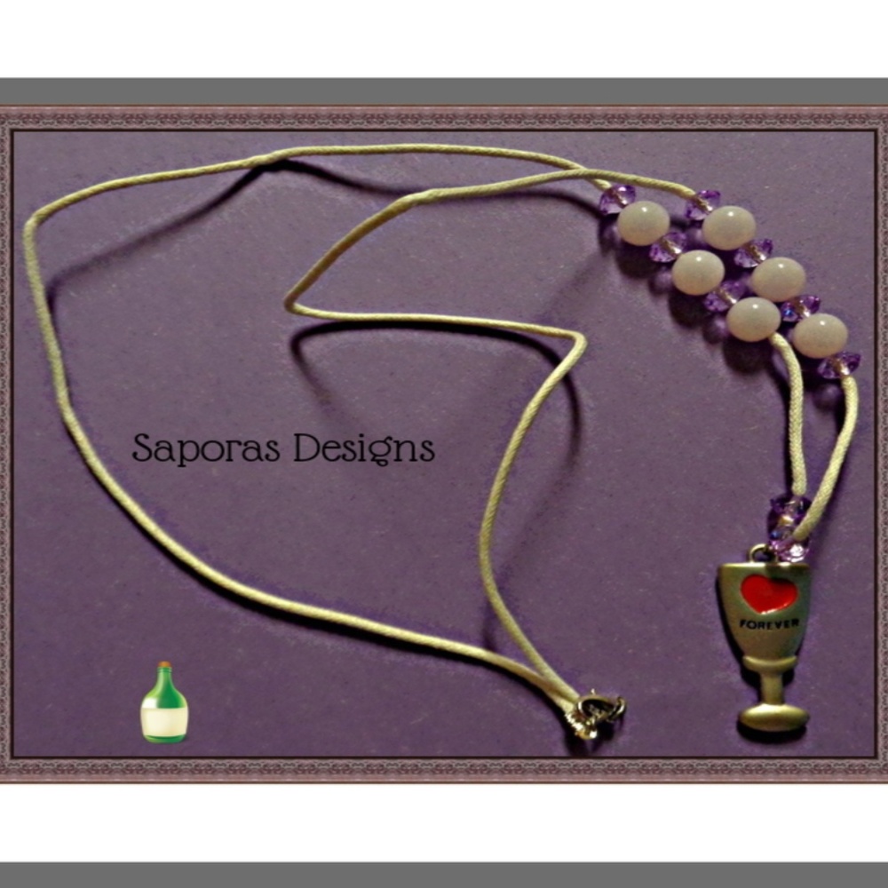 Handmade Love Wine Forever Design Necklace